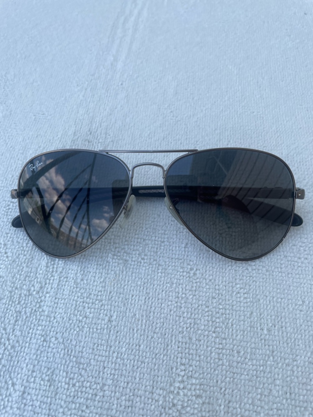 Ray-Ban Aviator Sunglasses RB 8307 silver/carbon fiber size 58-14